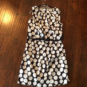 White Dot Brown Sheath Dress
